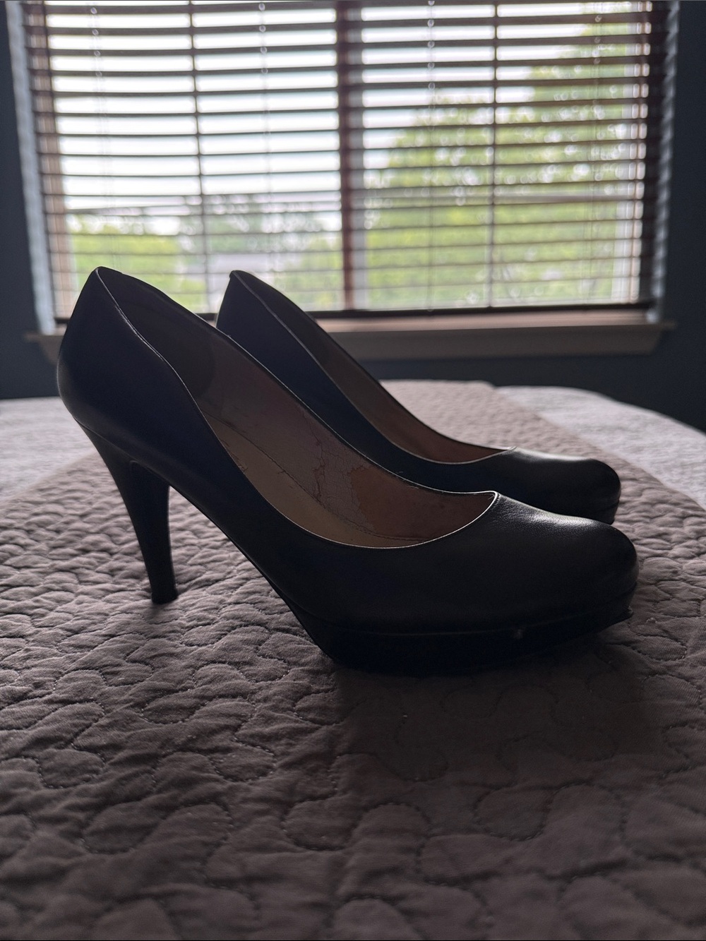 Marc Fisher Black Leather High Heel Pumps